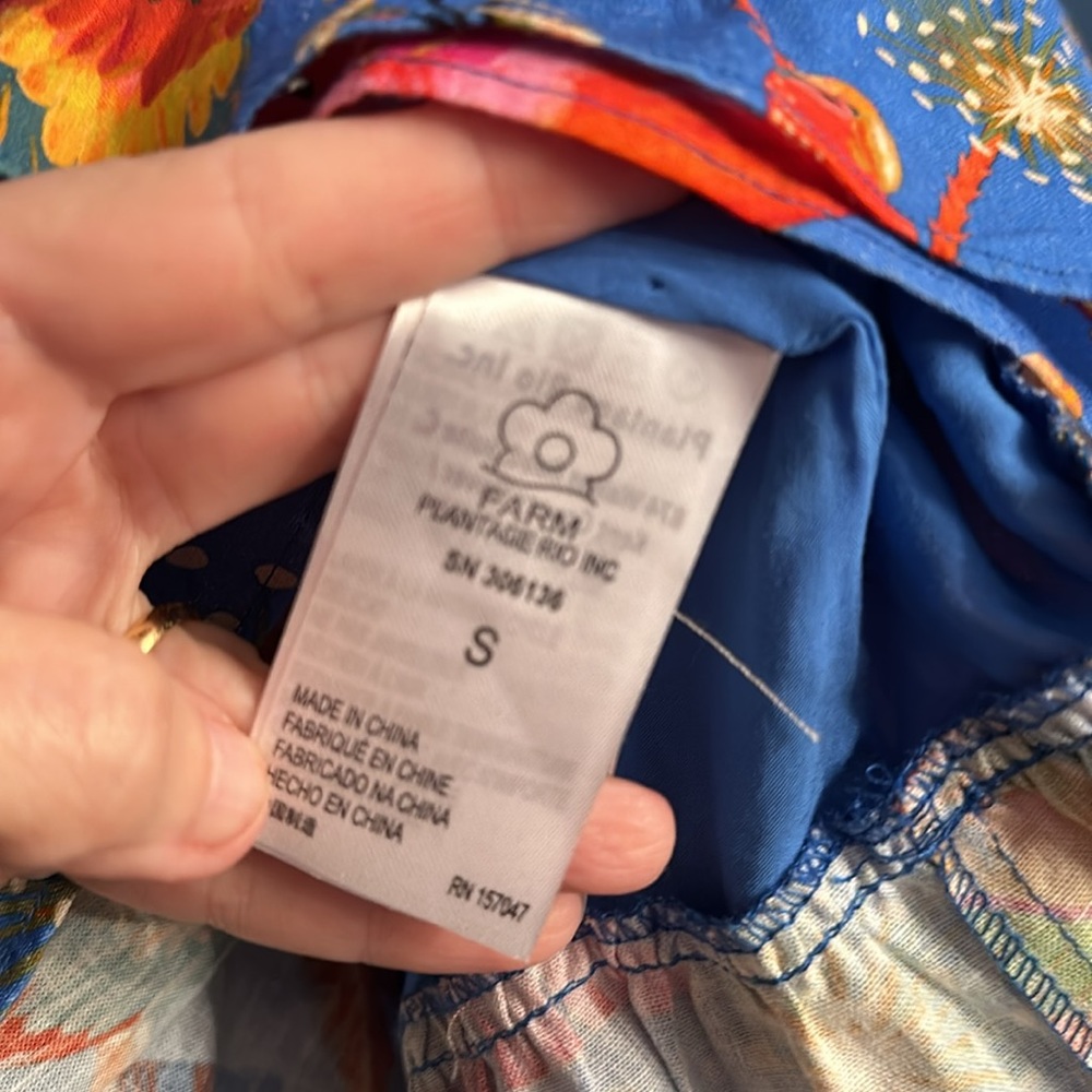 FARM Rio Blue Tropical Floral Mini Ruffle Dress - Picture 10 of 12